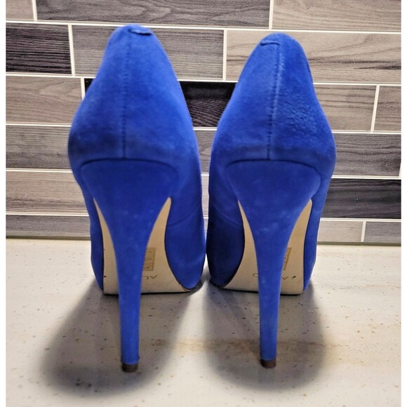 Aldo Craven Size 7 Cobalt Blue Suede Upper 5" Platform Stiletto Heels Pumps - Picture 4 of 9